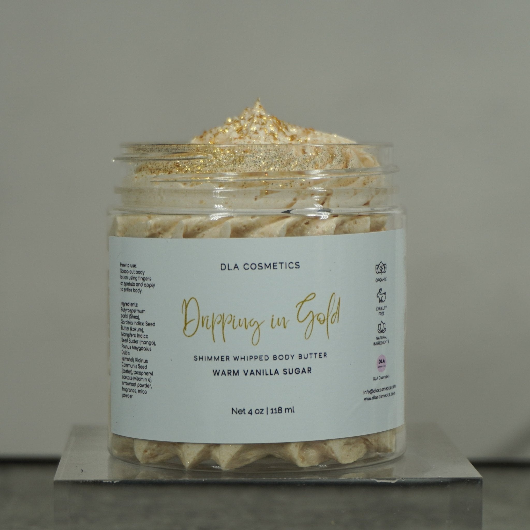 Body & Hair Glitter DRIPPING IN GOLD SHIMMER BODY BUTTER - DLA Cosmetics-Body skin care products