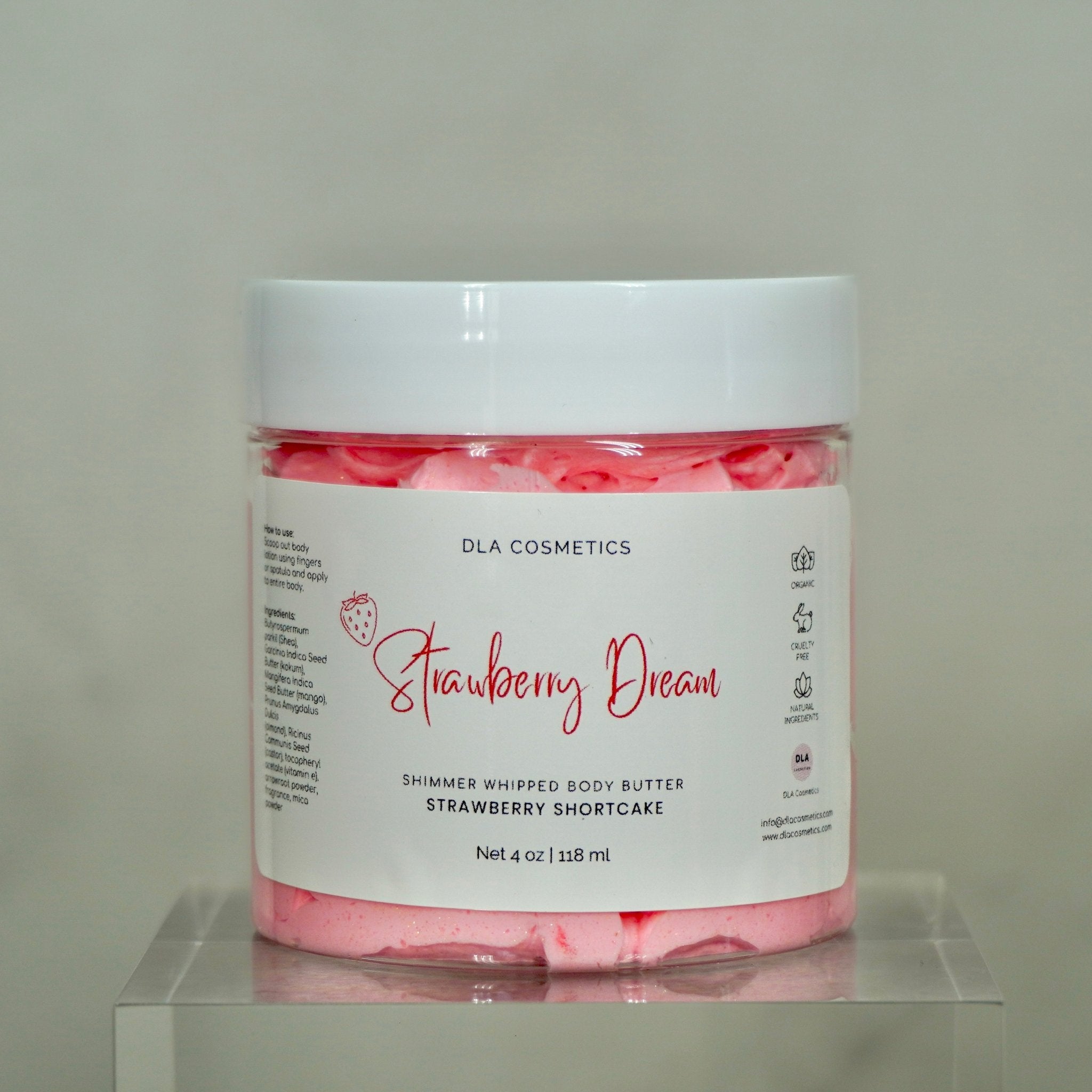 Body & Hair Glitter STRAWBERRY DREAM SHIMMER BODY BUTTER - DLA Cosmetics-Best body skin care products