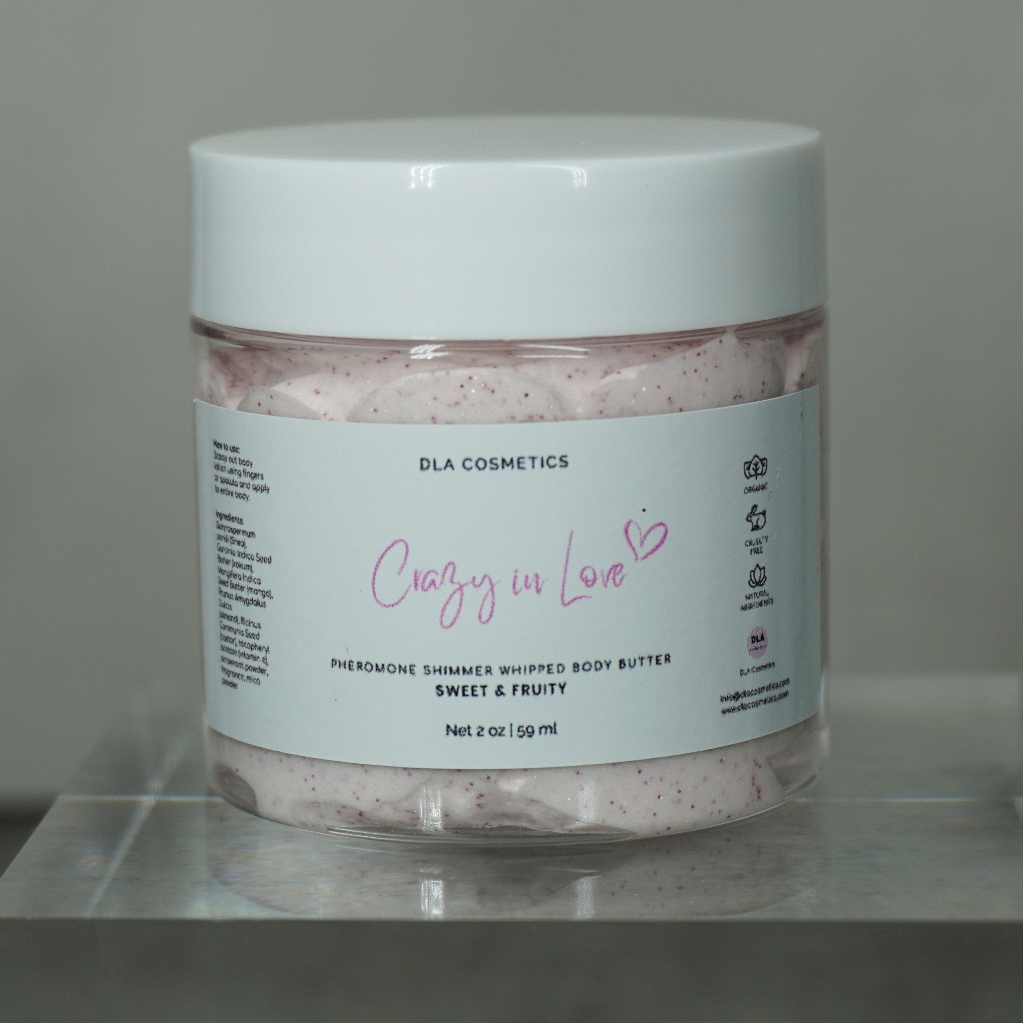 Natural Body Butter CRAZY IN LOVE PHEROMONE SHIMMER BODY BUTTER - DLA Cosmetics- Pheromone products usa